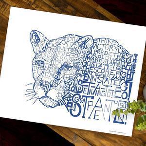Penn State Nittany Lions Fight Song Print by Philly Word Art