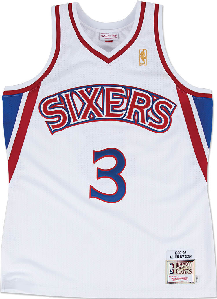 Philadelphia 76ers Allen Iverson Authenic White Jersey Shibe