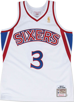 Philadelphia 76ers Allen Iverson Authenic White Jersey - Shibe Vintage  Sports