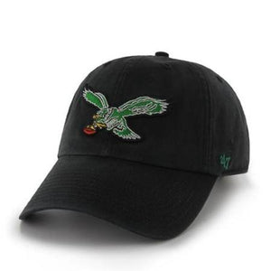 Philadelphia Eagles Vintage Logo Black Clean Up Hat