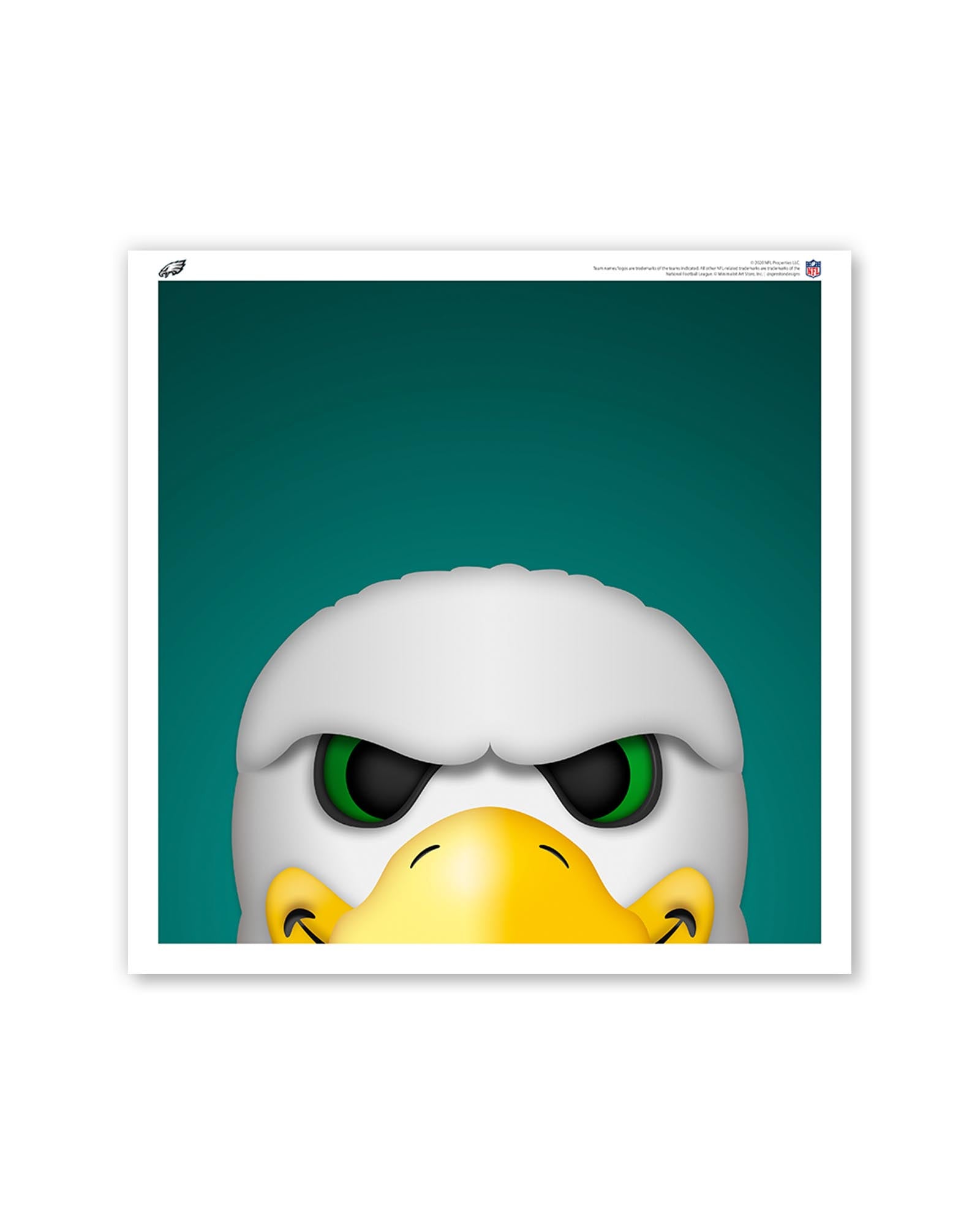 Minimalist Swoop Philadelphia Eagles Mascot square poster print