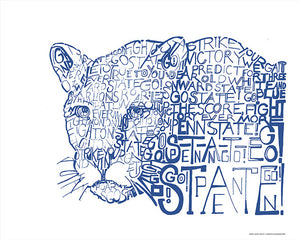 Penn State Nittany Lions Fight Song Print by Philly Word Art