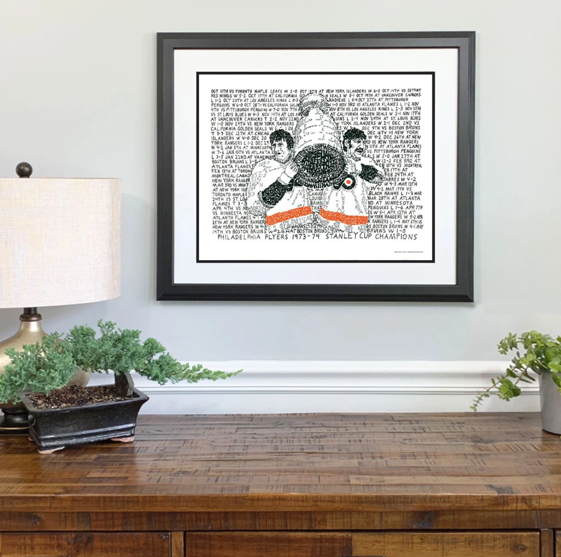 Flyers Road to the 1973-74 Stanley Cup Print by Philly Word Art