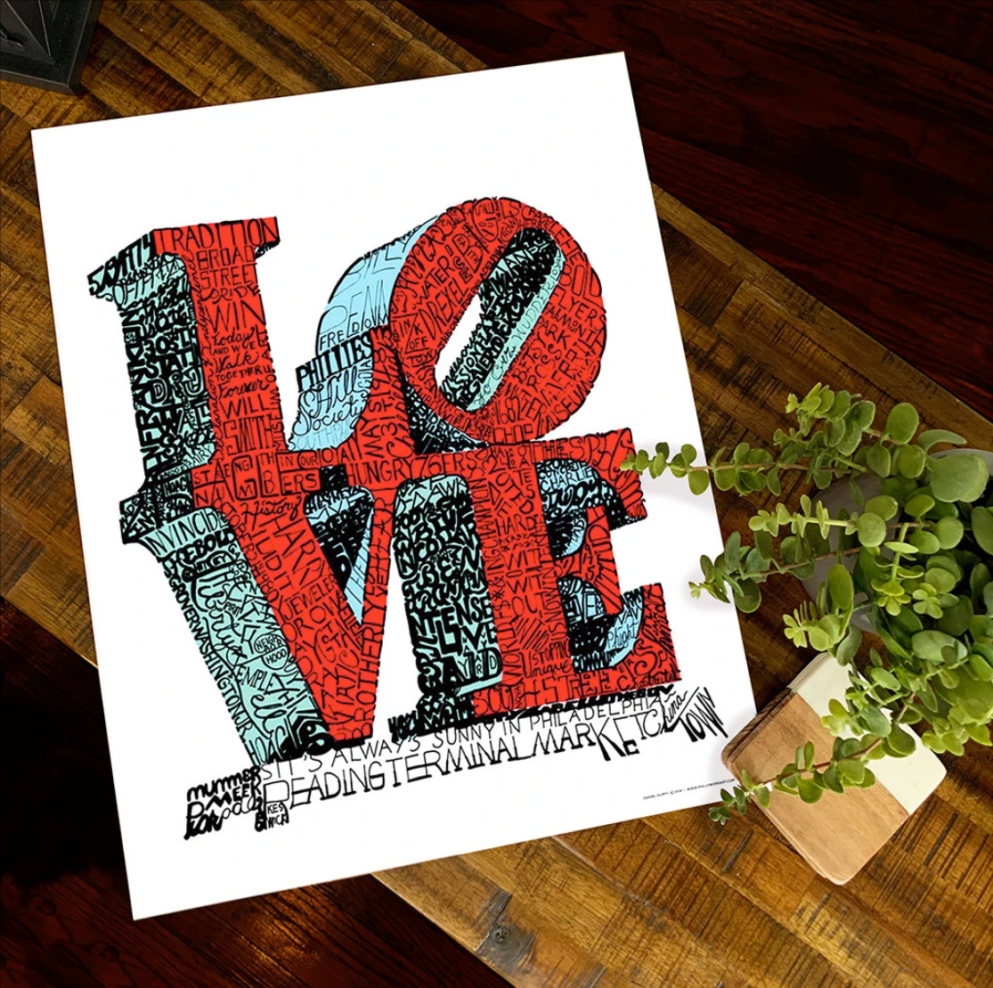 Love Park Print by Philly Word Art
