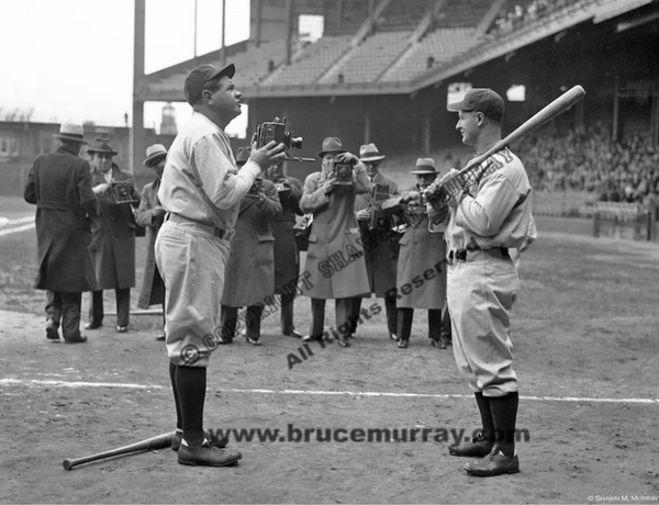 Sold at Auction: Lou Gehrig, Babe Ruth Framed Original Print