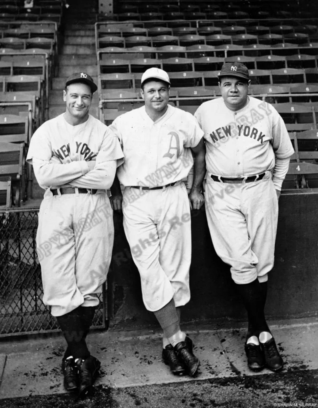 Legends of Summer - Lou Gehrig, Jimmie Foxx & Babe Ruth c.1930 - Frame -  Shibe Vintage Sports