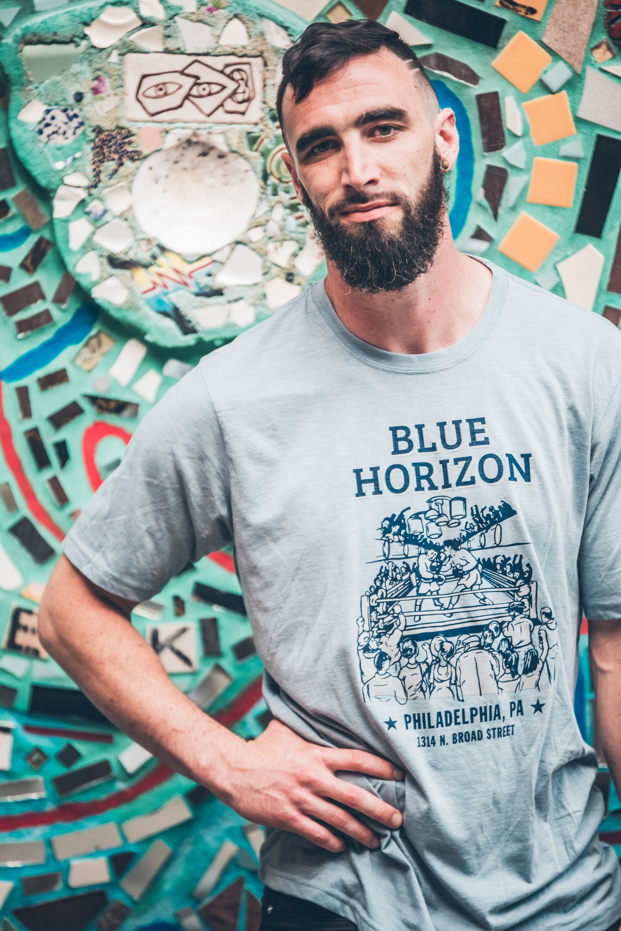 Blue Horizon Boxing Arena t-shirt - Shibe Vintage Sports