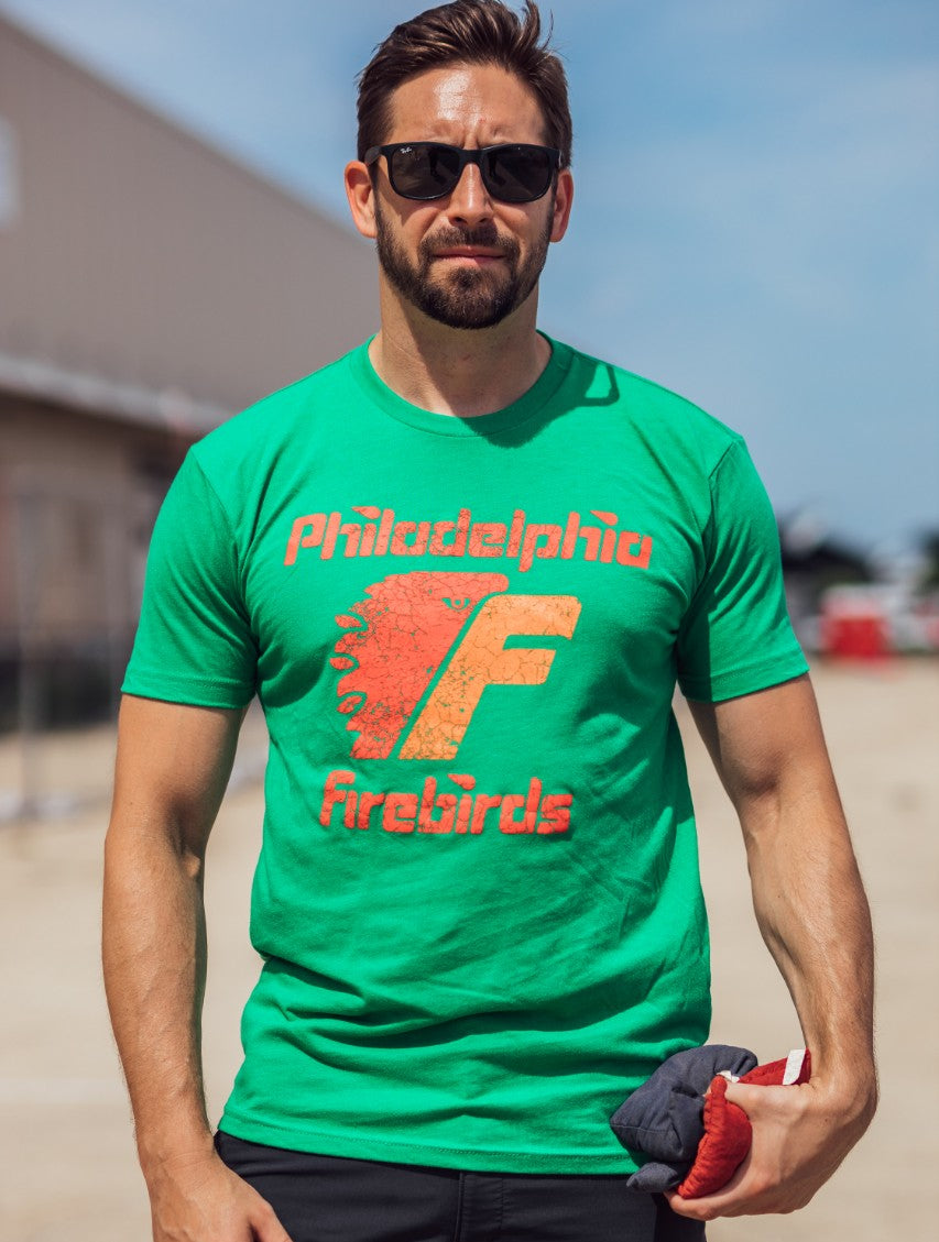 Philadelphia Firebirds green t-shirt