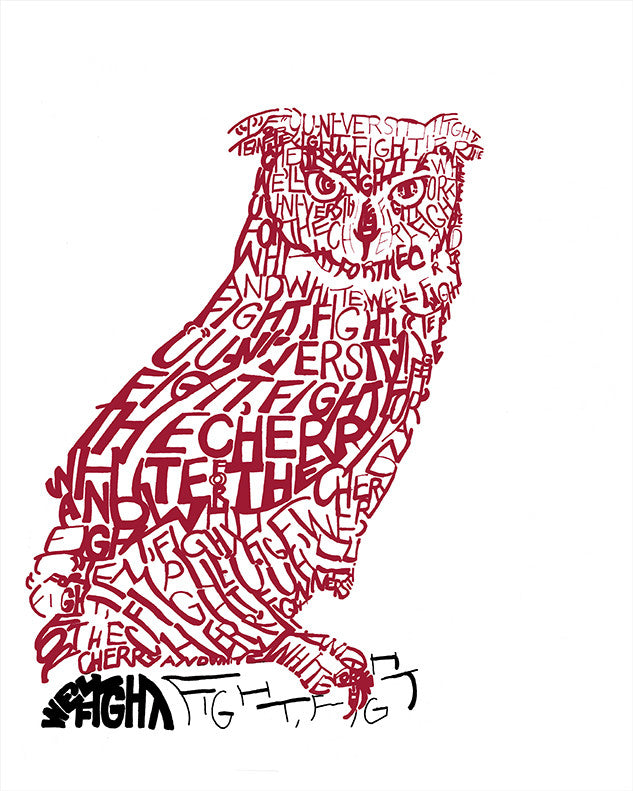 Temple Owl Fight Song Print by Philly Word Art