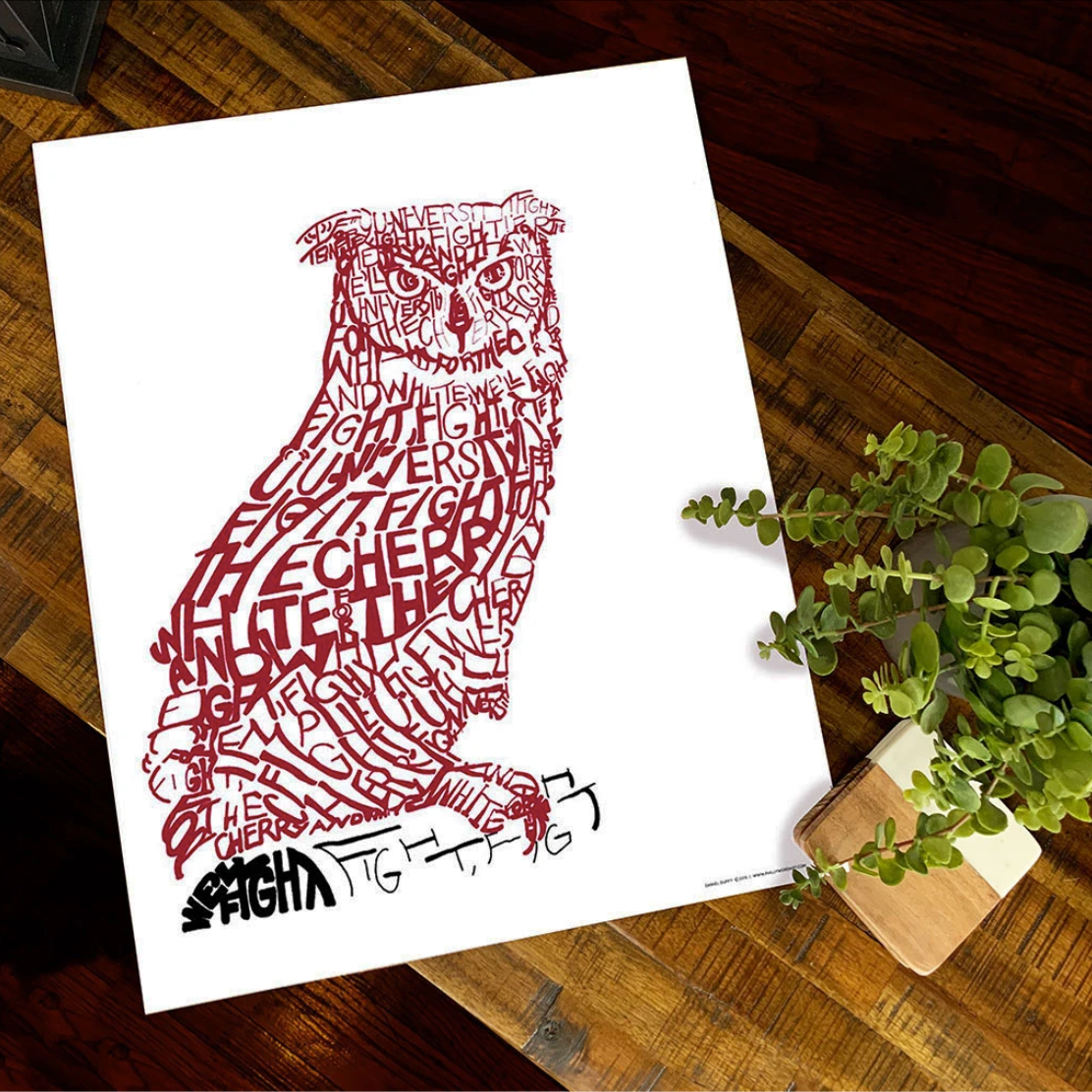 Temple Owl Fight Song Print by Philly Word Art