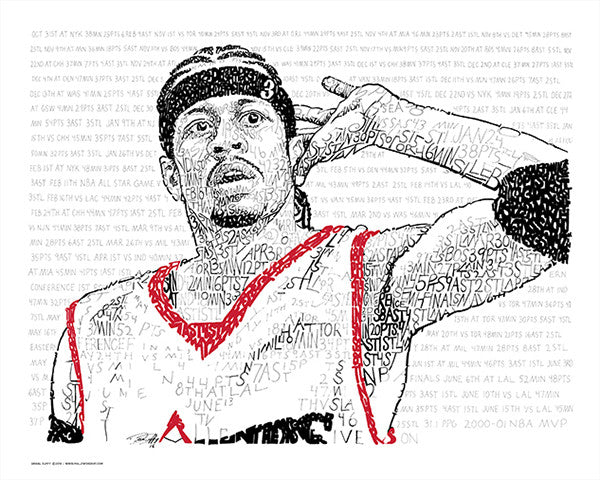 Allen Iverson 2000-2001 MVP by Philly Word Art