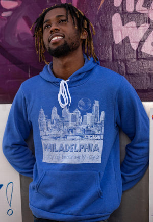Philadelphia Skyline Moon Hooded Sweatshirt