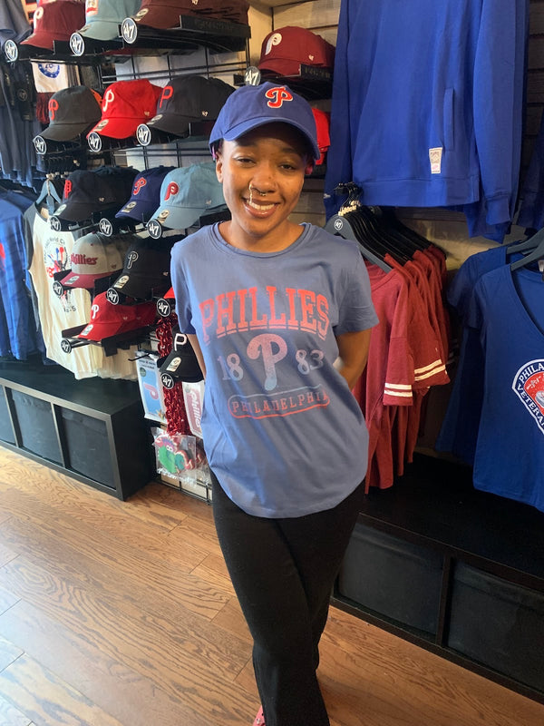 47 Brand Philadelphia Phillies Cadet Blue Mellow Out Frankie Women's Tee