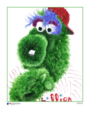 Phillie Phanatic Stamp Portrait by Philly Word Art