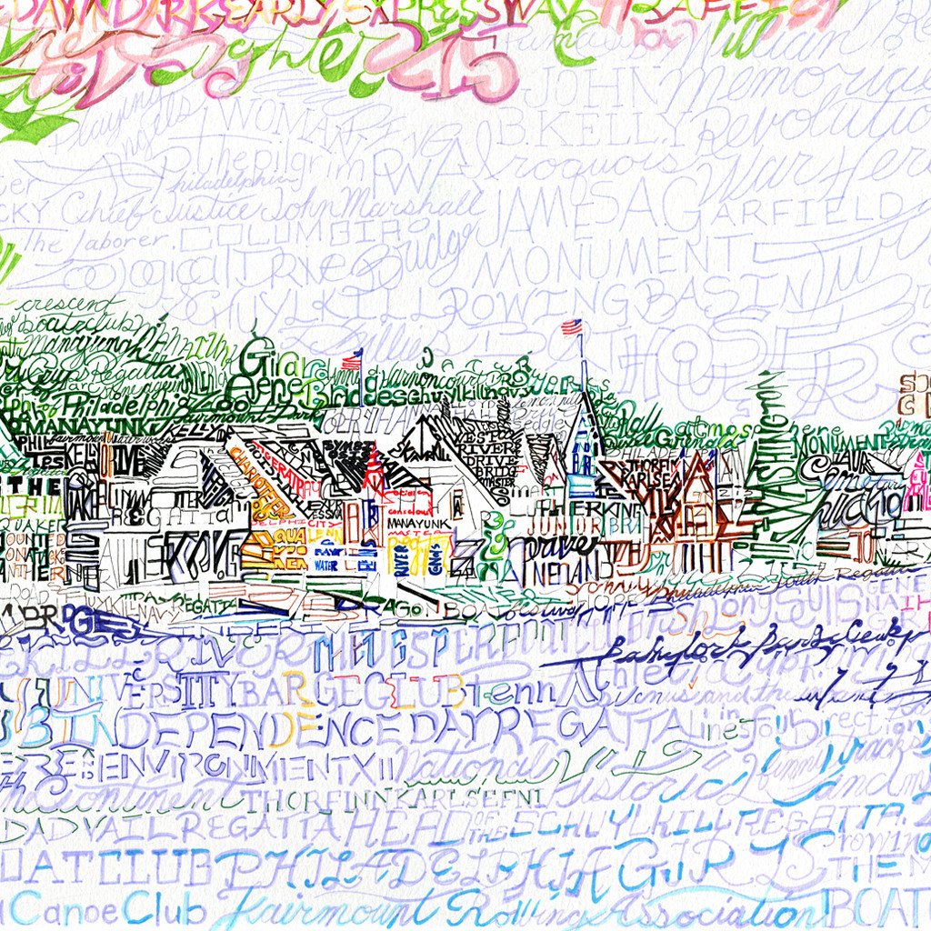Boathouse Row Print by Philly Word Art