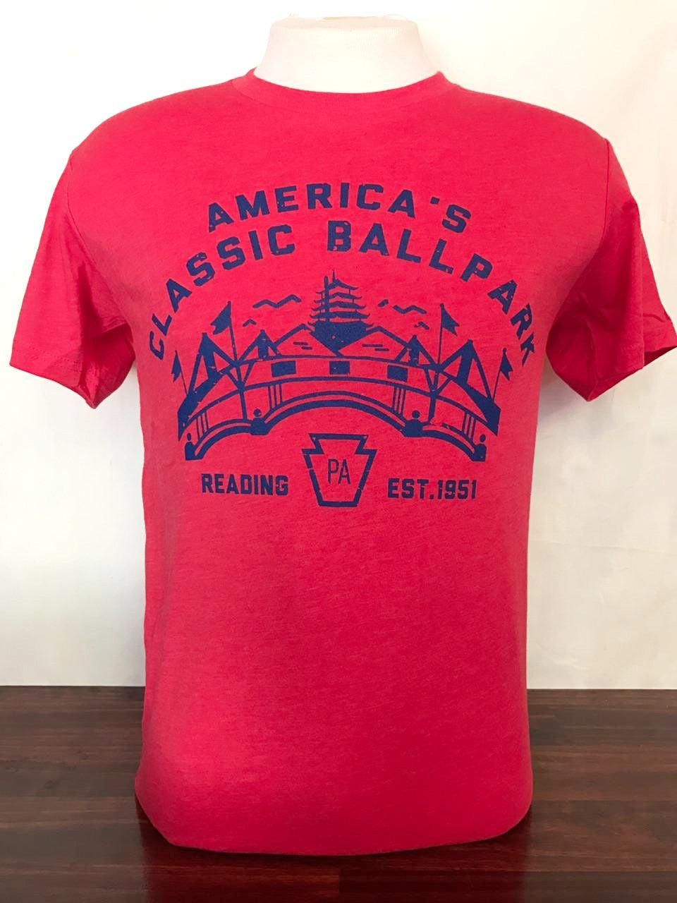 Simapak Men's Baseball Pinstripe Raglan T-Shirt - Athletic City Fan Shirt In Navy & Red